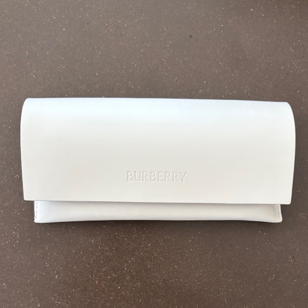 Burberry White Leather Sunglasses Case